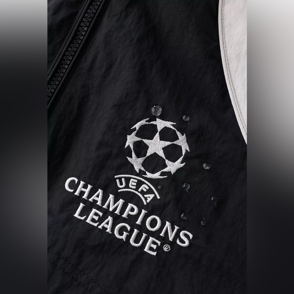 ZARA Kids UEFA Champions League - Black & White Water Repellent Jacket - 8-9 yrs - Picture 2 of 6
